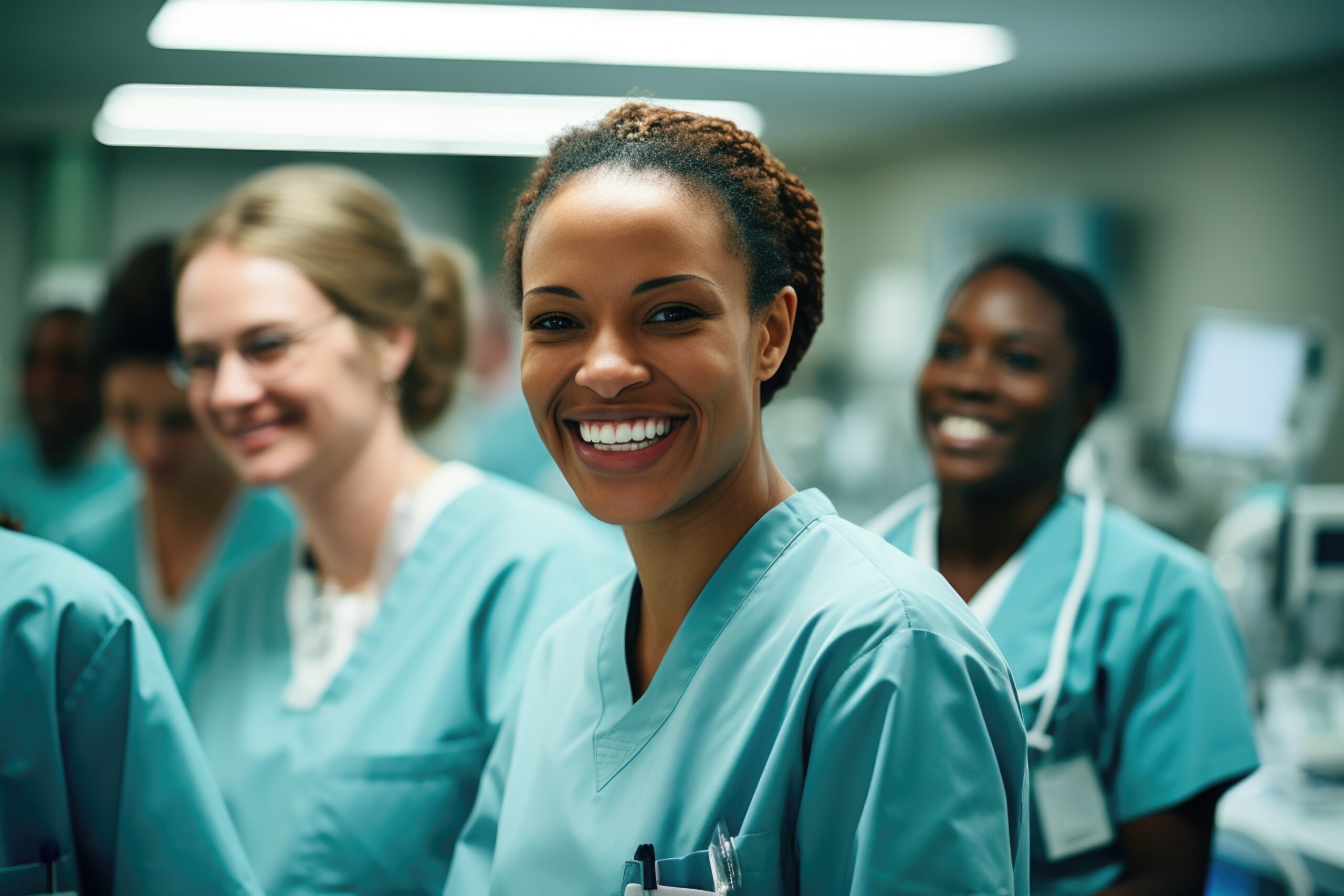 Medical personnel working together